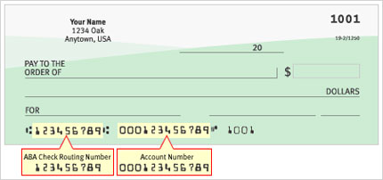 CincWeb :: Where is the bank routing # and account # located on my check?